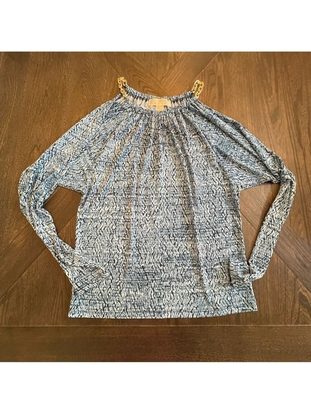 Michael Kors Extra Small Blue Top Gold Chain Detail
